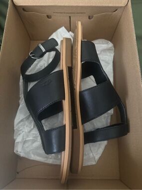 UGG Black Ankle Strap Sandals